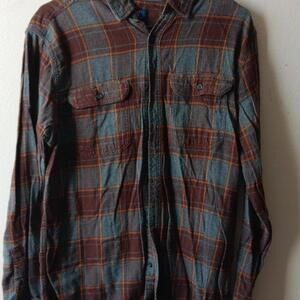 George Men's Casual Plaid Flannel Shirt Medium